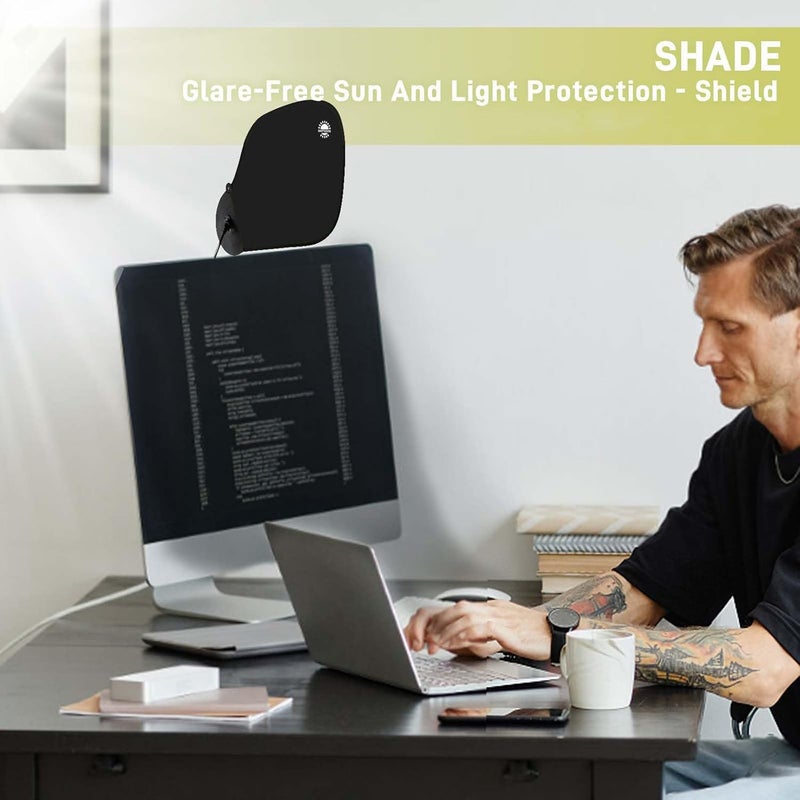 CKAGF Office Desk Shade and Cubicle Shade: Blocks Light, Glare, and Disturbances. Professional, Adjustable Working Office Cubicle Accessories. Black - Image 4